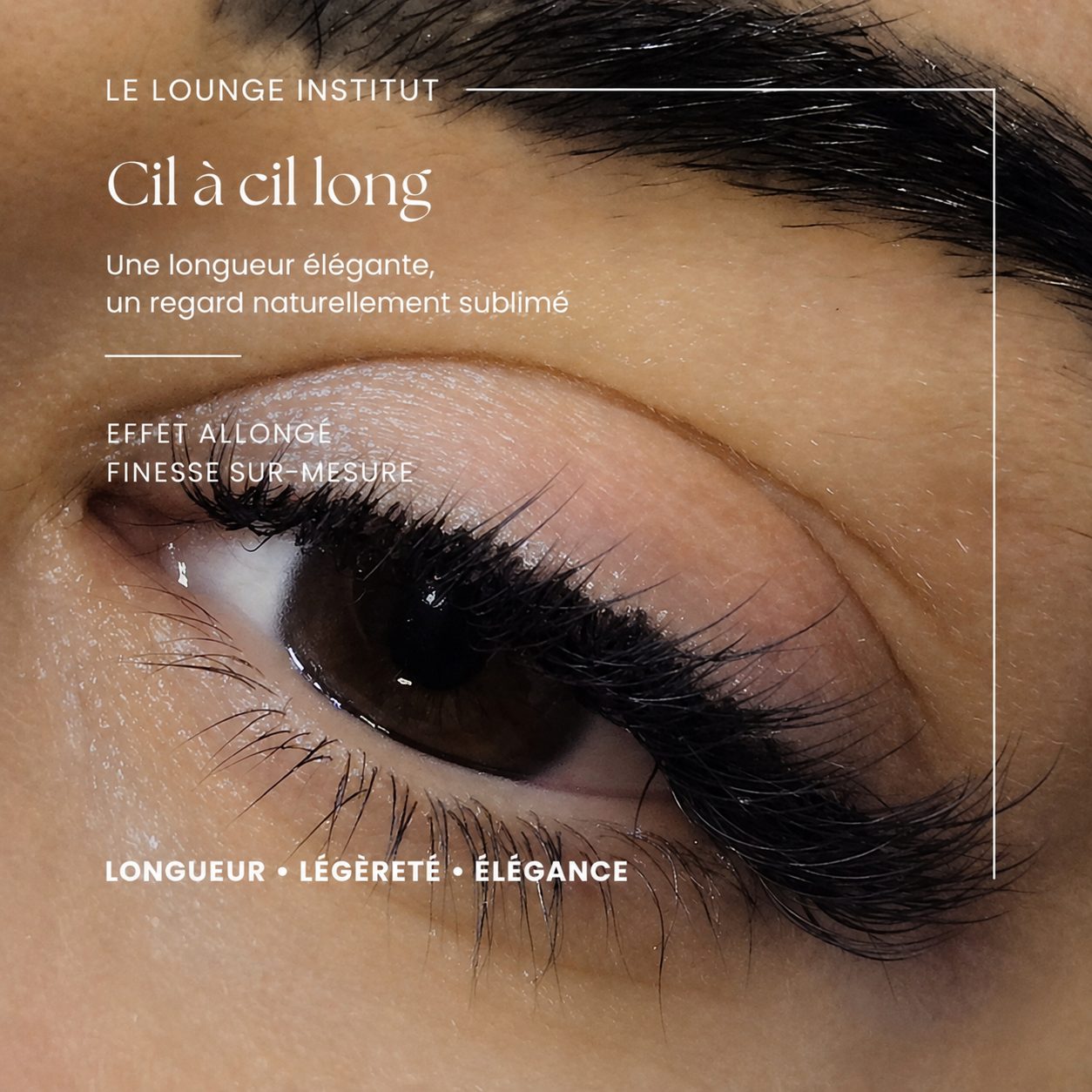Cil à cil long, effet allongé